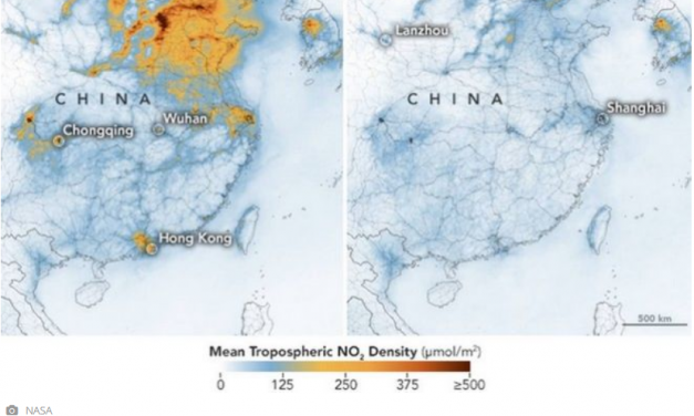 Μειώθηκε δραματικά η ατμοσφαιρική ρύπανση στην Κίνα, σύμφωνα με τη NASA – εικόνες